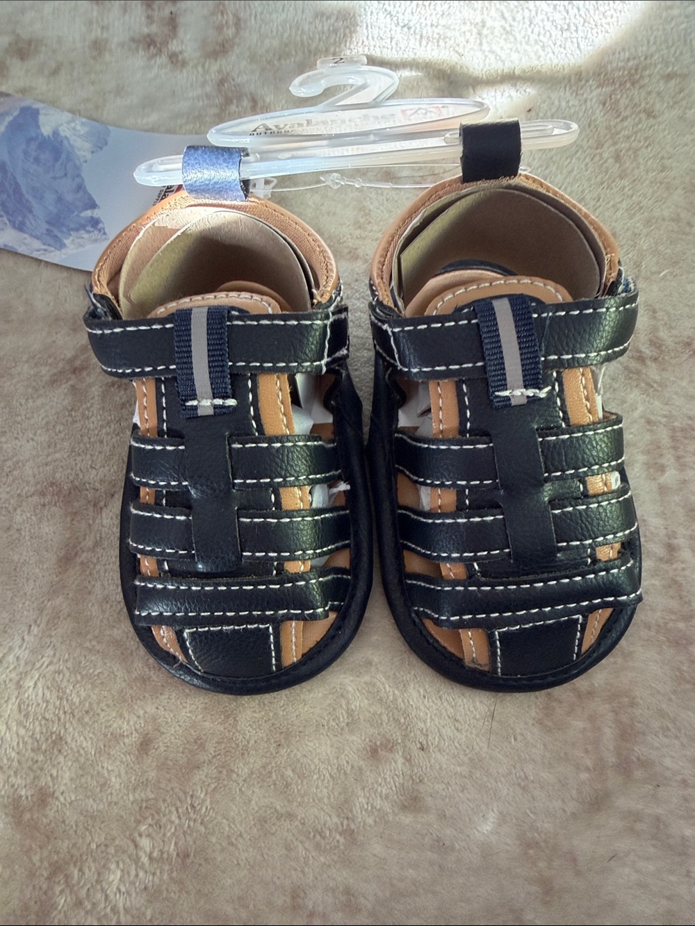 Avalanche Black and Tan Toddlers' Fisherman Sandals